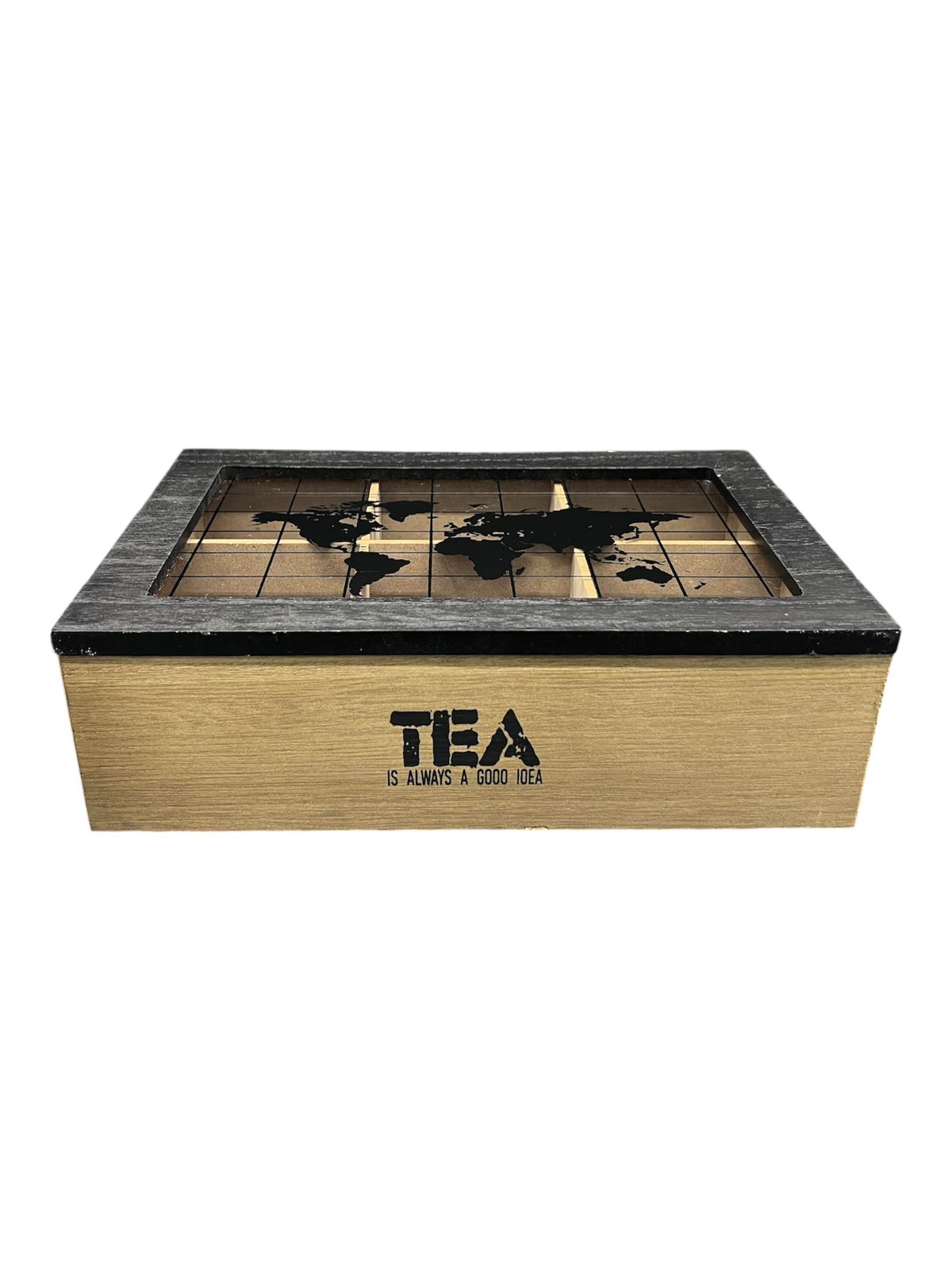 Caja Té Mediana Madera 6 Espacios Con D