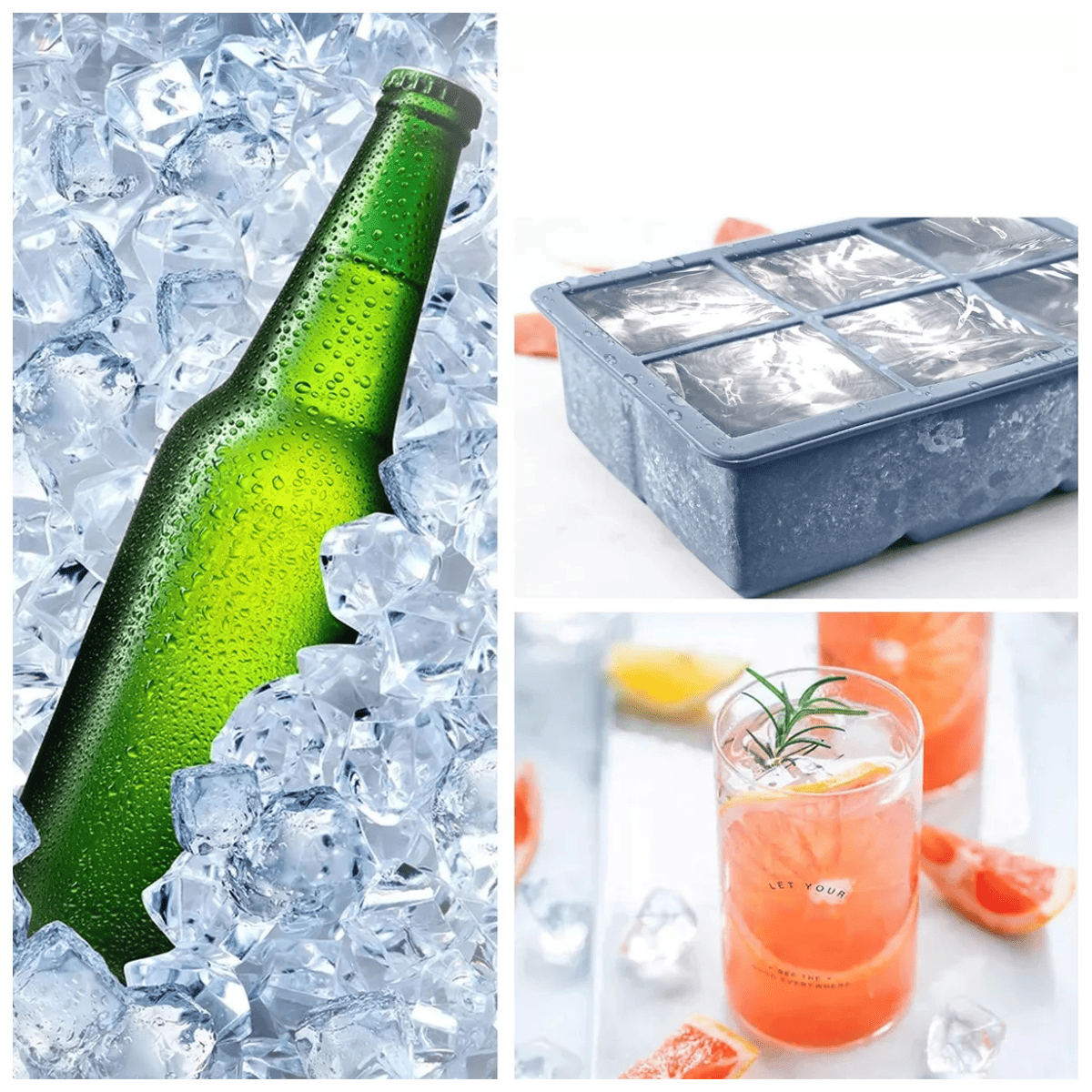Moldes 6 Espacios Cubo de Hielo XL